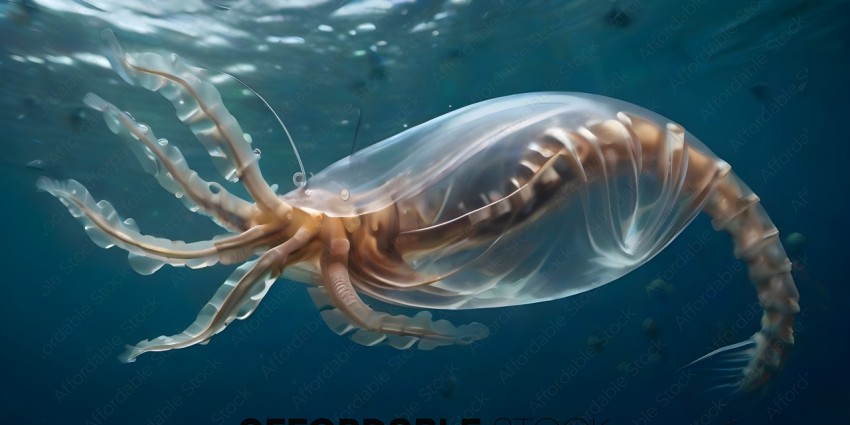 A jellyfish with a transparent body