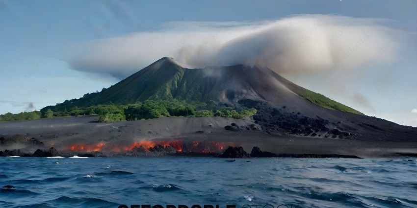 A Volcano Erupting Water
