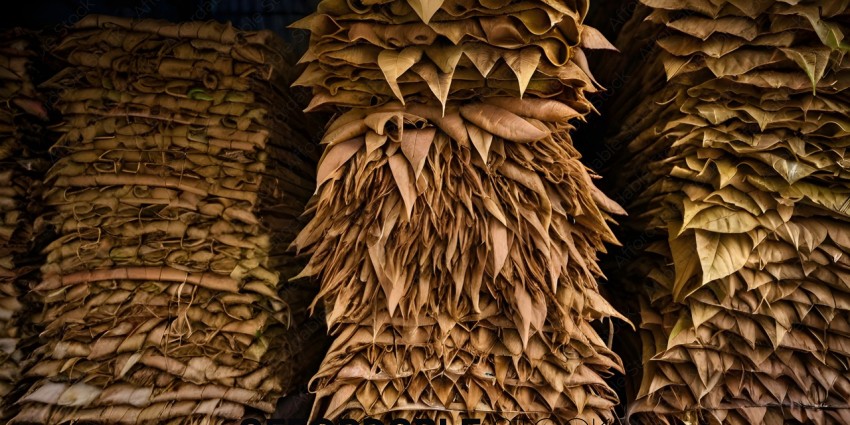 Stack of brown paper with a pattern
