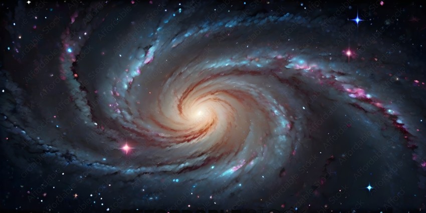 A beautiful spiral galaxy with a bright center