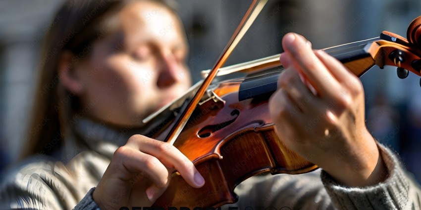A person playing a violin