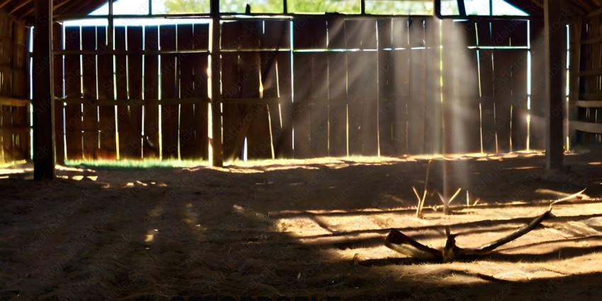 A horse standing in a fenced in area with sun shining through