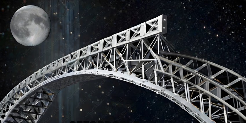A bridge with stars in the background
