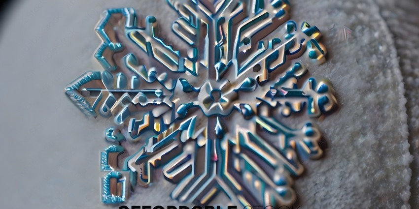 A close up of a snowflake cut out of metal