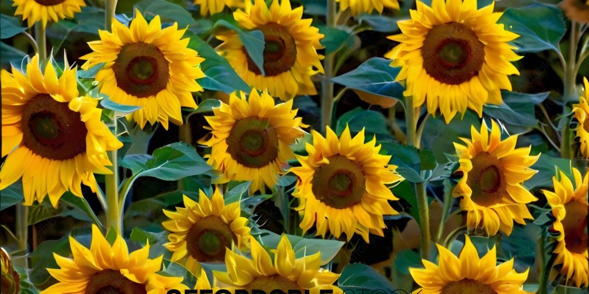 Yellow Sunflowers in a Field