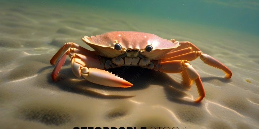 A crab with a red body and orange legs
