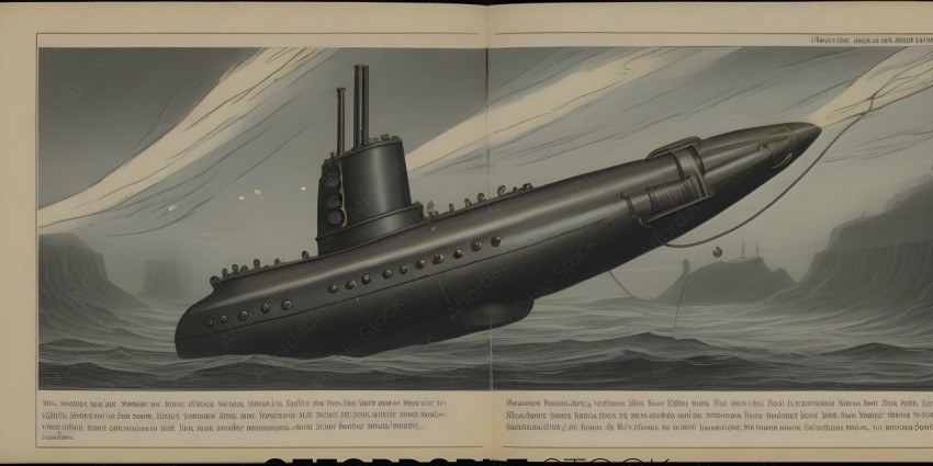 A book with a submarine on the cover
