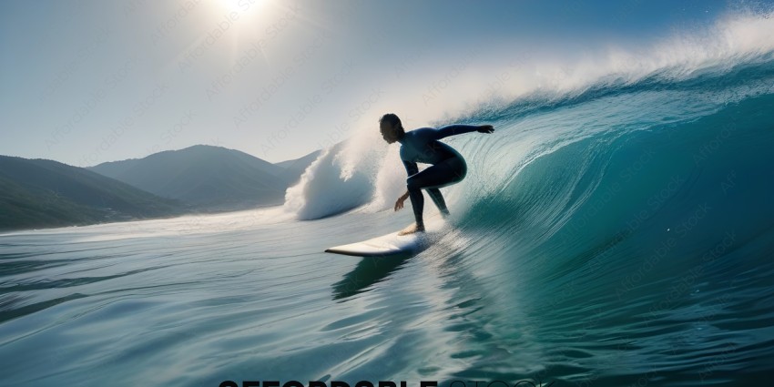 Man Surfing in the Ocean