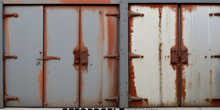 Rusty Doors with Metal Hinges