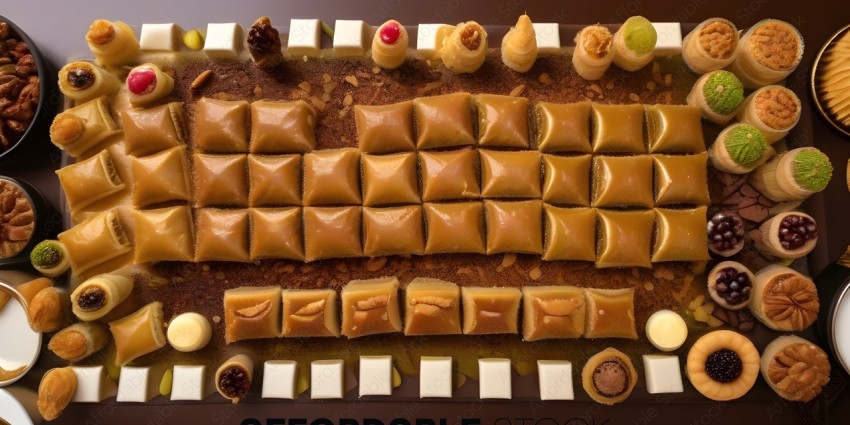 A variety of desserts on a tray