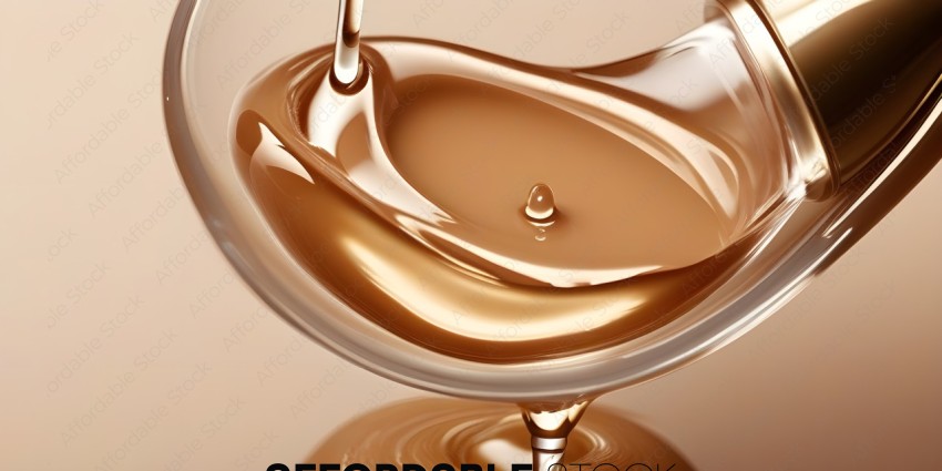 A glass of chocolate sauce with a drop of water in it