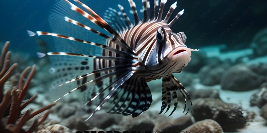 A close up of a colorful fish with a long tail