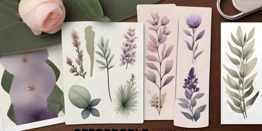 Three cards with different plants on them