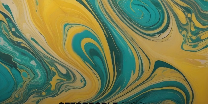A swirling yellow and blue pattern