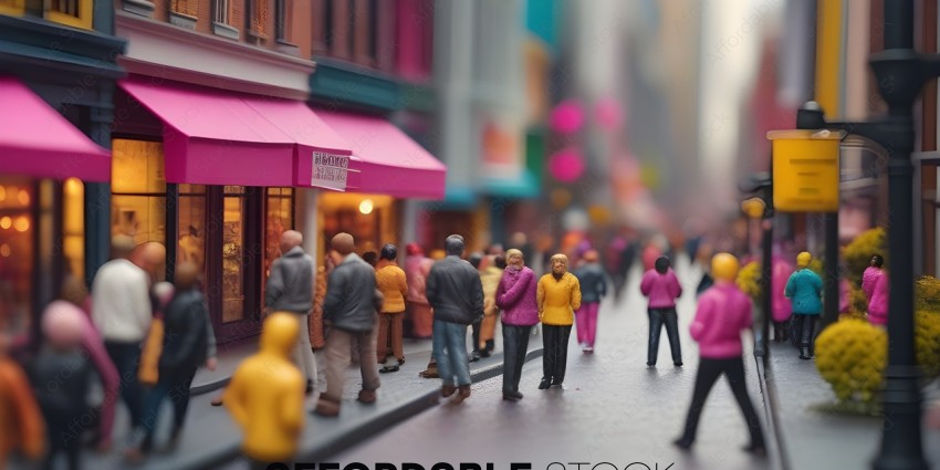 People walking on a street in a city