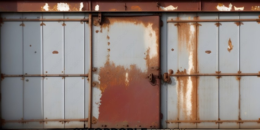 Rusty Door with Red Paint