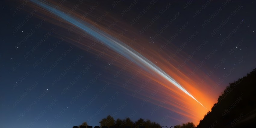 A long, colorful, and streaking light in the sky