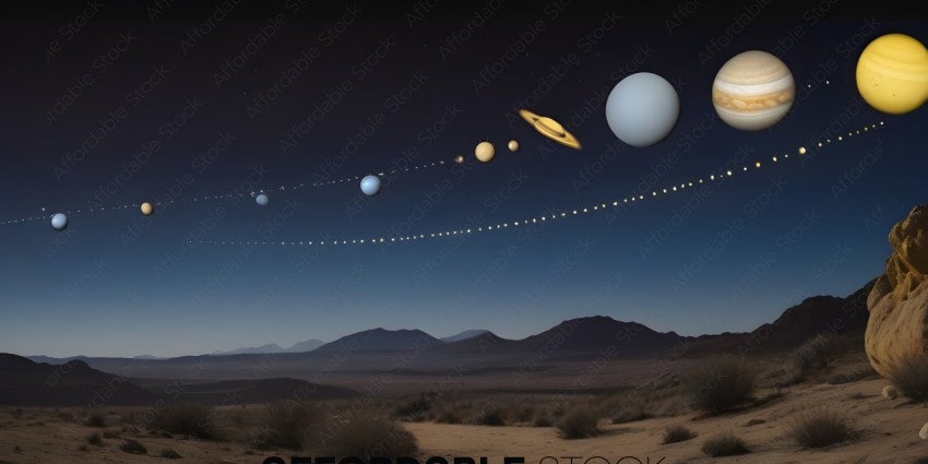 Planets and stars in the sky