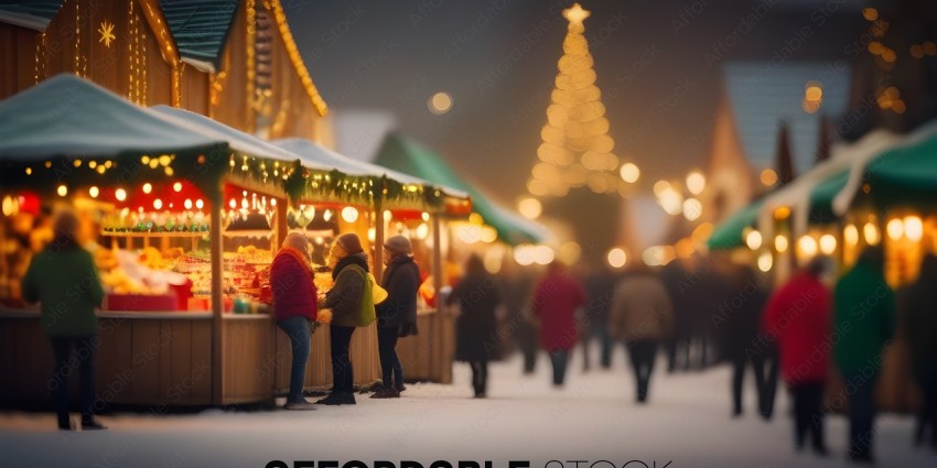 People at a Christmas market