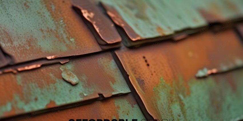 Rusty metal roofing with holes