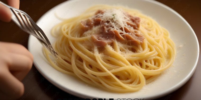 A plate of spaghetti with meat sauce