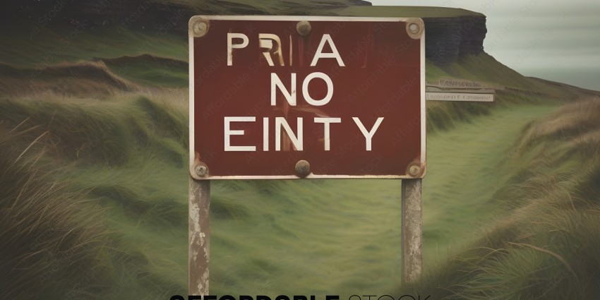 A sign that says "Prá No Entity" in a field