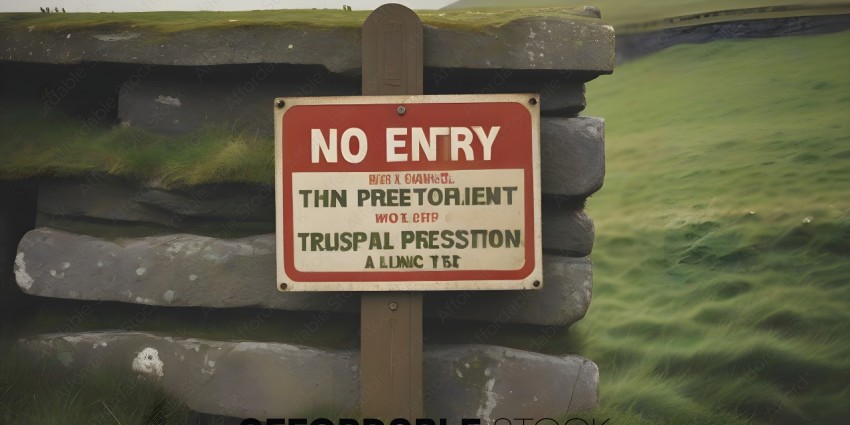 Sign with No Entry and Thin Pre-Torientent