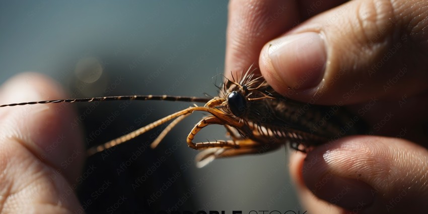 A person holding a spider in their hand