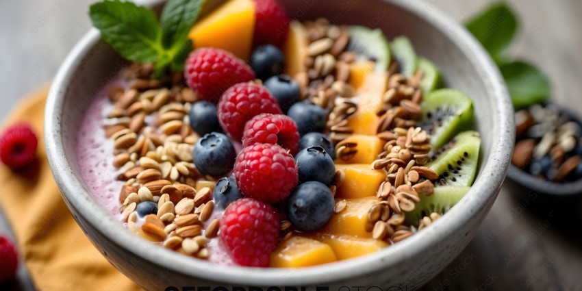 A bowl of fruit with nuts