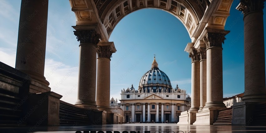 A view of the Vatican City with the dome of St. Peter's Basilica