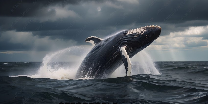 A whale spraying water from its mouth
