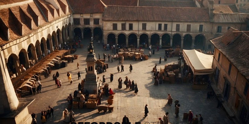 People walking around in a marketplace