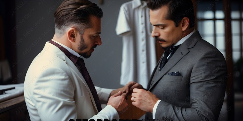 Man fixing a ring on another man's finger