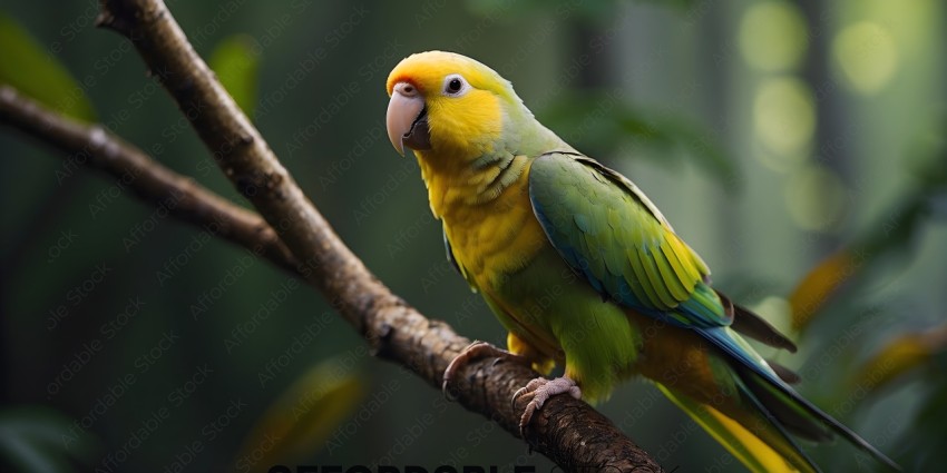 A colorful parrot perched on a branch