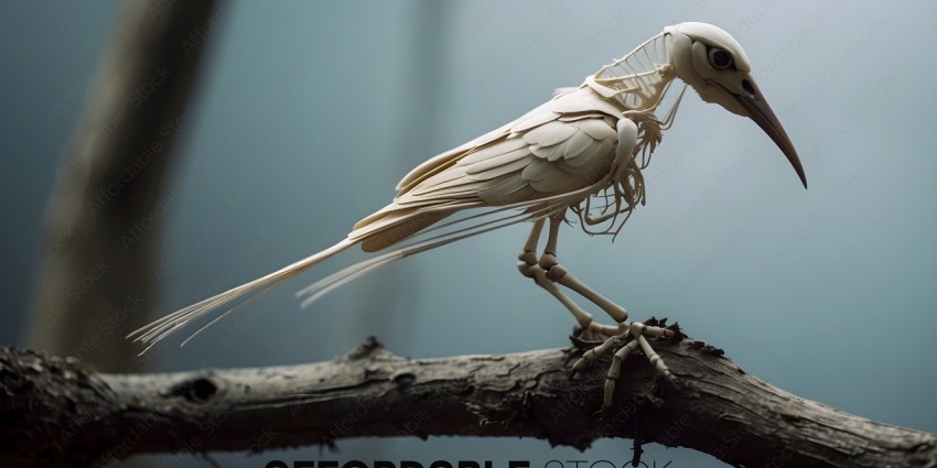 A bird made of twine and feathers