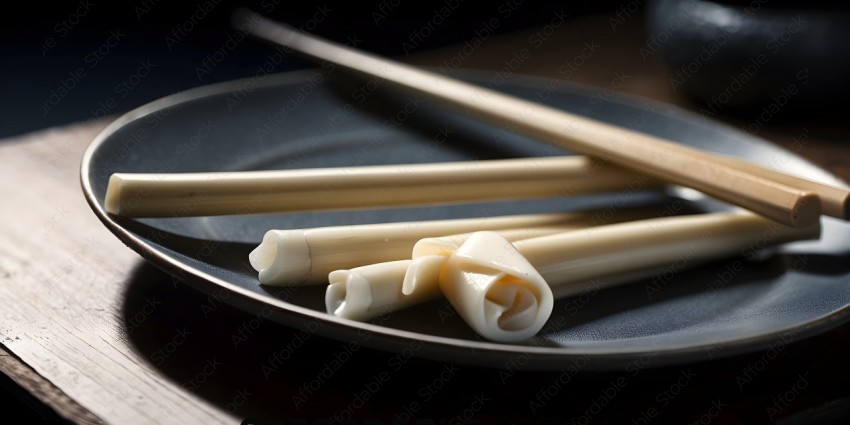 Chopsticks on a plate