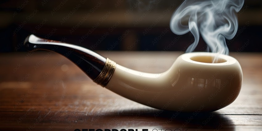 A close up of a pipe with smoke coming out of it