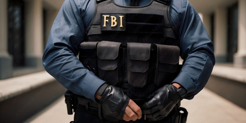FBI Agent with Gloves and Vest