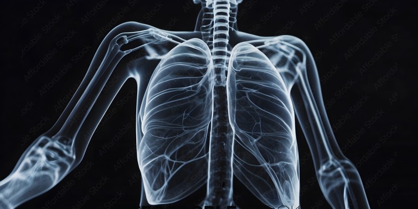 A close up of a human lung