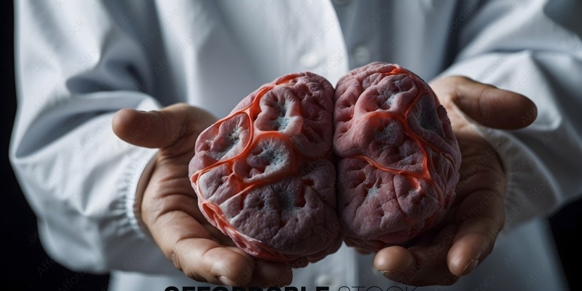 A person holding a brain in their hands