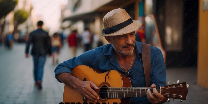 Man playing guitar on the street