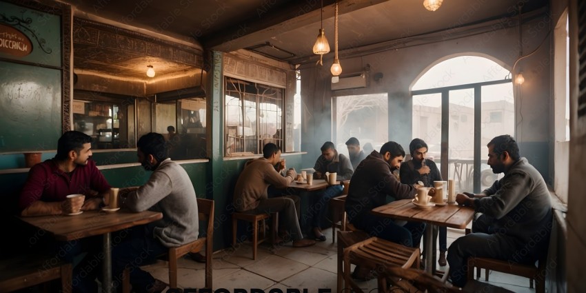 Men sitting at a restaurant