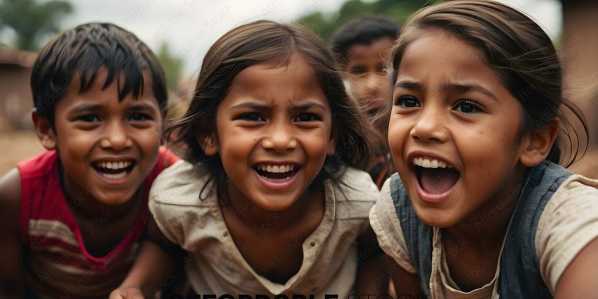 Two young girls with brown hair and brown skin smile for the camera