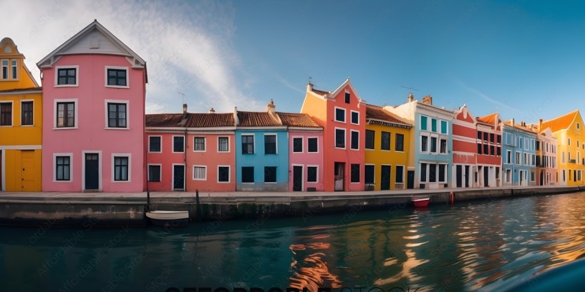 Colorful houses on the water