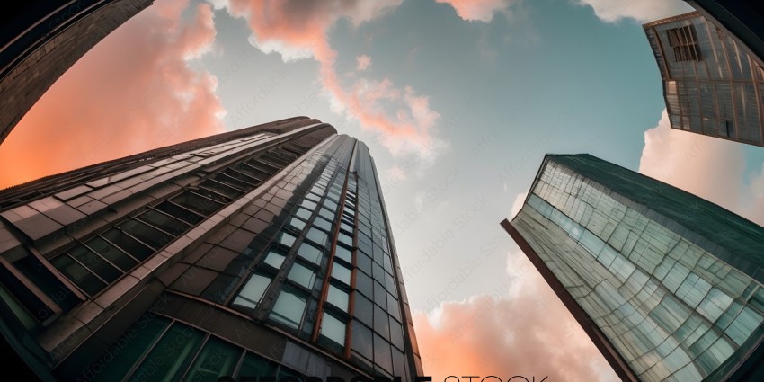 Tall Building with Clouds in the Sky
