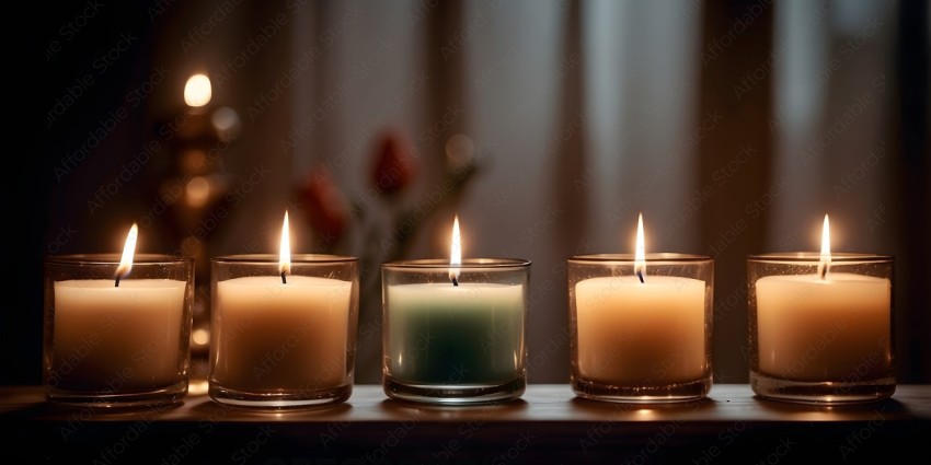 Three candles with different colors