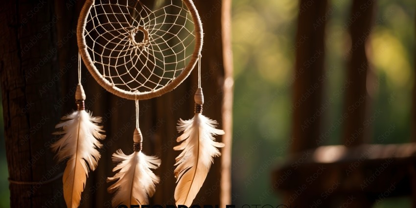 A Dream Catcher with Feathers