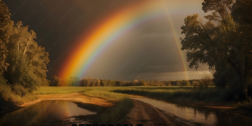 A Rainbow Over a Dirt Road