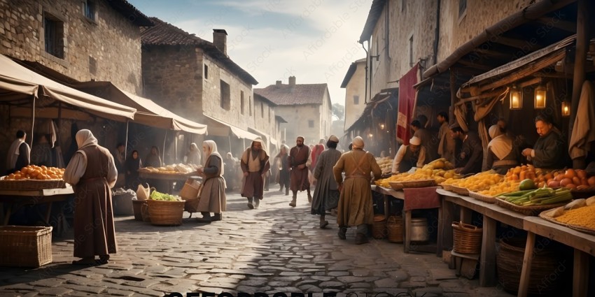 People shopping in a marketplace