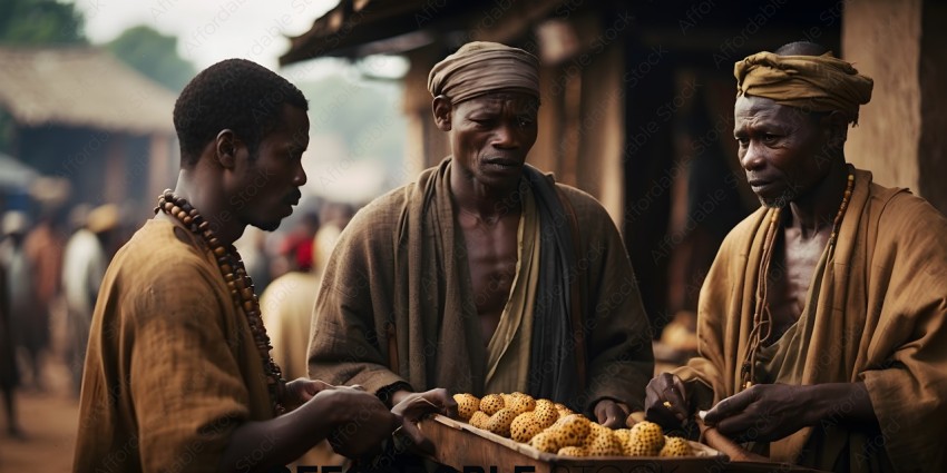 Man holding a basket of fruit